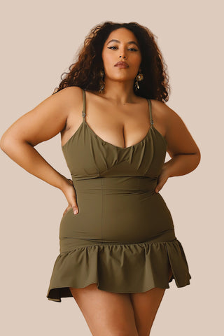 Viajera Convertible Dress Olive