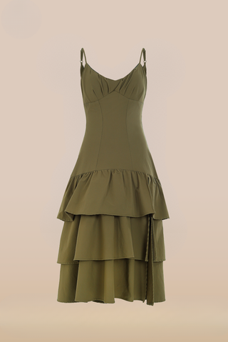 Viajera Convertible Dress Olive