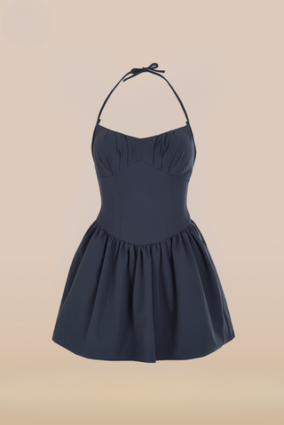Marseille Convertible Strap Dress Charcoal