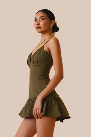 Viajera Convertible Dress Olive