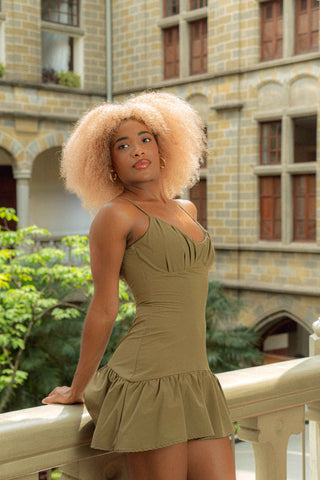 Viajera Convertible Dress Olive