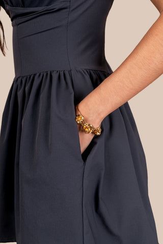 Marseille Convertible Strap Dress Charcoal