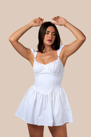 Marseille Convertible Strap Dress White