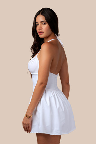 Marseille Convertible Strap Dress White