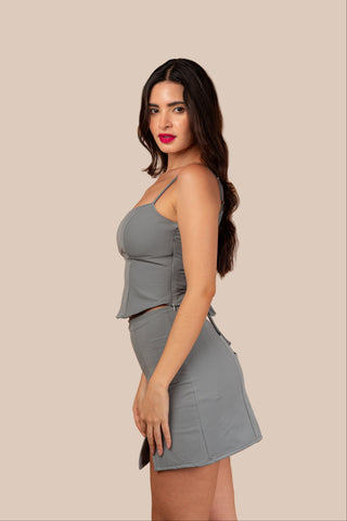 Milan Mini Skirt Steel