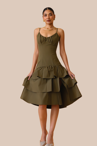 Viajera Convertible Dress Olive