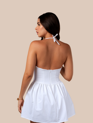 Marseille Convertible Strap Dress White