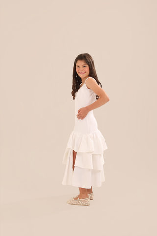 Viajerita Girls' Convertible Dress White